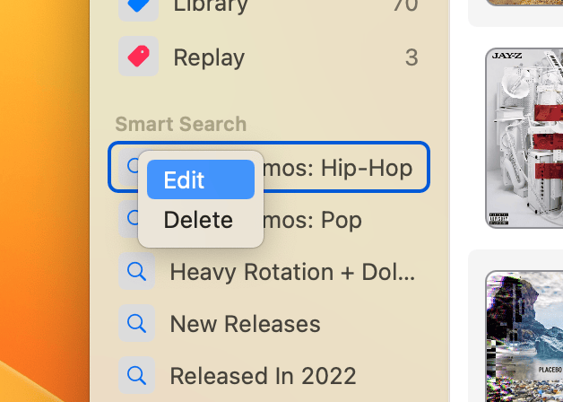Edit tag from the sidebar