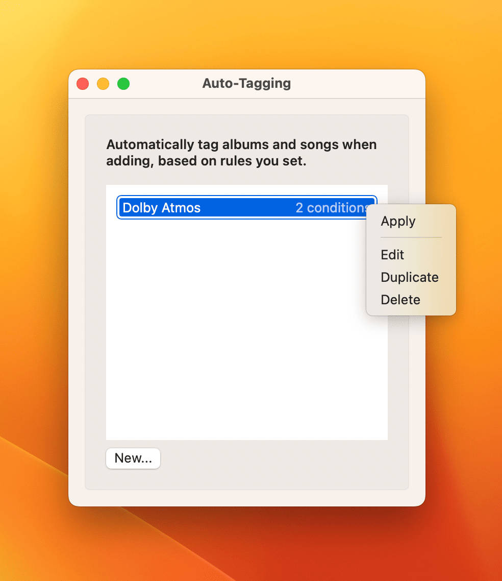 Auto-Tagging management options